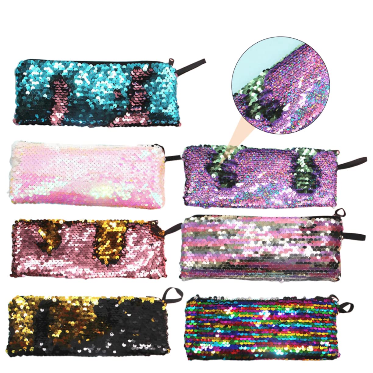 NUOBESTY 21piezas Bolsa De Lápices Diseño De Sirena De Organizador De Cables y Accesorios Bolsa De Almacenamiento Portátil para Estudiantes para Uso Escolar y Oficina