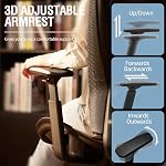 ELABEST Mesh Office Chair,Ergonomic Computer Desk Chair,Sturdy Task Chair- Adjustable Lumbar Support & Armrests,Tilt Function,Comfort Wide Seat,Swivel Home Office Chair