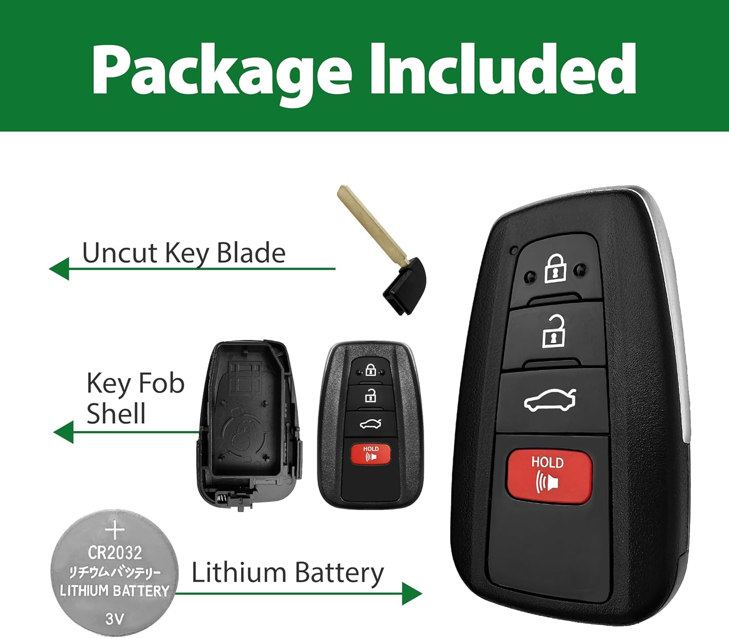 Replacement for 2019 Smart Proximity Toyota Avalon GNE 231451-0410 Board Key Fob HYQ14FBE 315MHz 4 Buttons