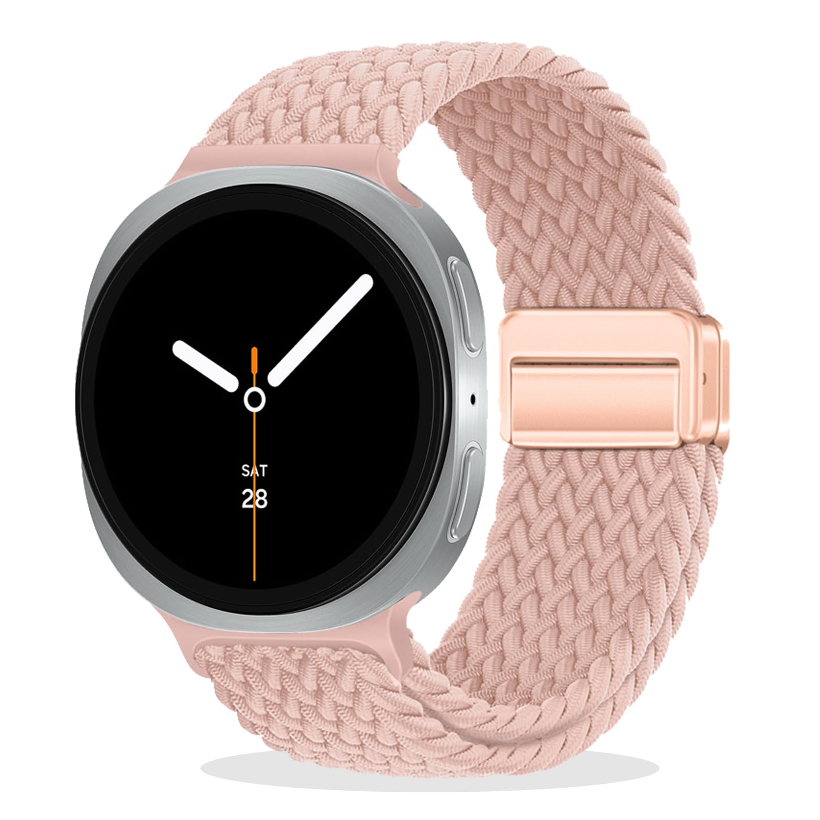 ZXgomg Magnetic Braided Strap Compatible with Samsung Galaxy Watch 8 Strap 40mm 44mm/Watch 8 Classic 46mm Men Women, No Gap One Click Nylon Elastic Sport band for Samsung Galaxy Watch8 Classic