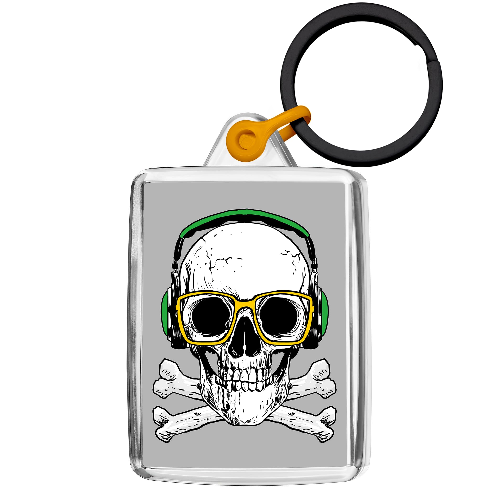 Pixly Unisex Clear Pixly® Skull Keyring Key Fob Keychain Keepsake Fun Gift For Him Her