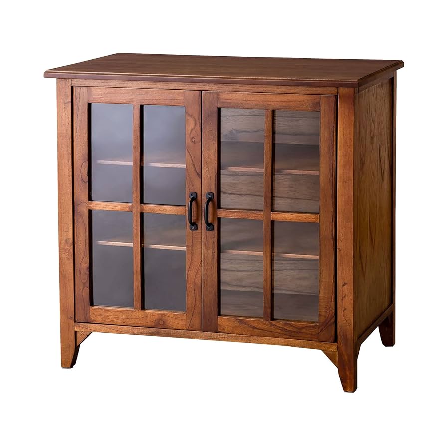 天然木　アンティーク　キャビネット　新品おまけタッセル１本　チェスト Amazon｜キャビネット チェスト 80 完成品 チェスト 収納 脚付き