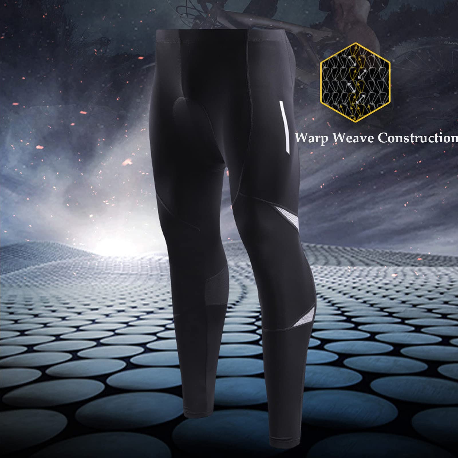 Santic Pantaloni da ciclismo da uomo Pantaloni lunghi da bicicletta estivi 5 ore Pantaloni da bici da corsa MTB imbotti 4D Leggings da bicicletta riflettenti  18