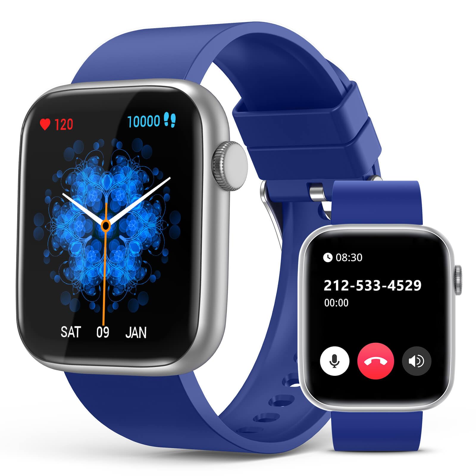 EarlySincere Smart Watches for Men Women Blood Pressure, 1.9'' HD Full Touch Screen Fitness Tracker, IP67 Waterproof Smartwatch with Heart Rate, Blood