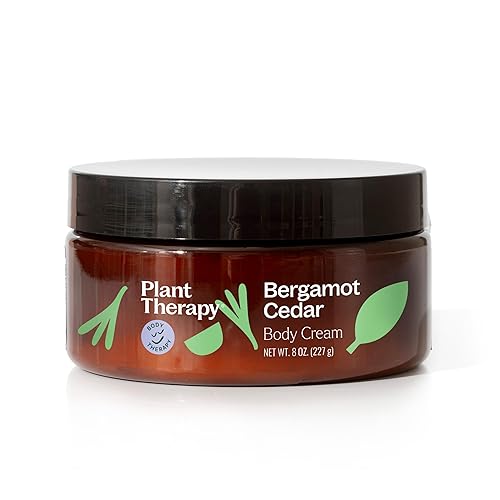 Plant Therapy Crema corporal de cedro bergamota, 8 onzas, restaura la suavidad y la hidratación, vitaminas y antioxidantes para suavizar, suavizar y