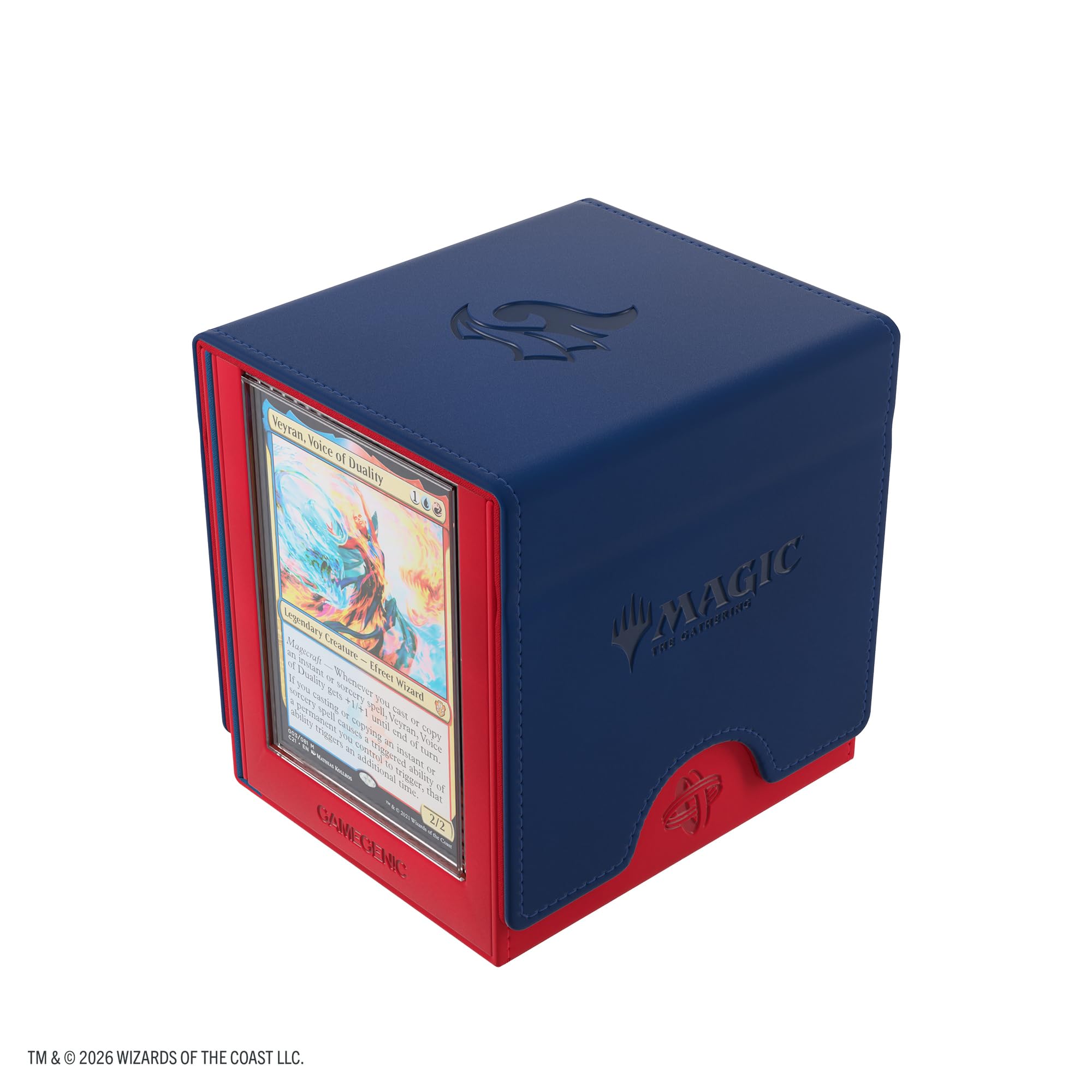 Gamegenic Magic: The Gathering Secrets of Strixhaven Sidekick PRO 100+ XL Prismari, Caja para Mazos, Muestra Commander, Cajón Accesorios, 100+ Cartas Doble Funda