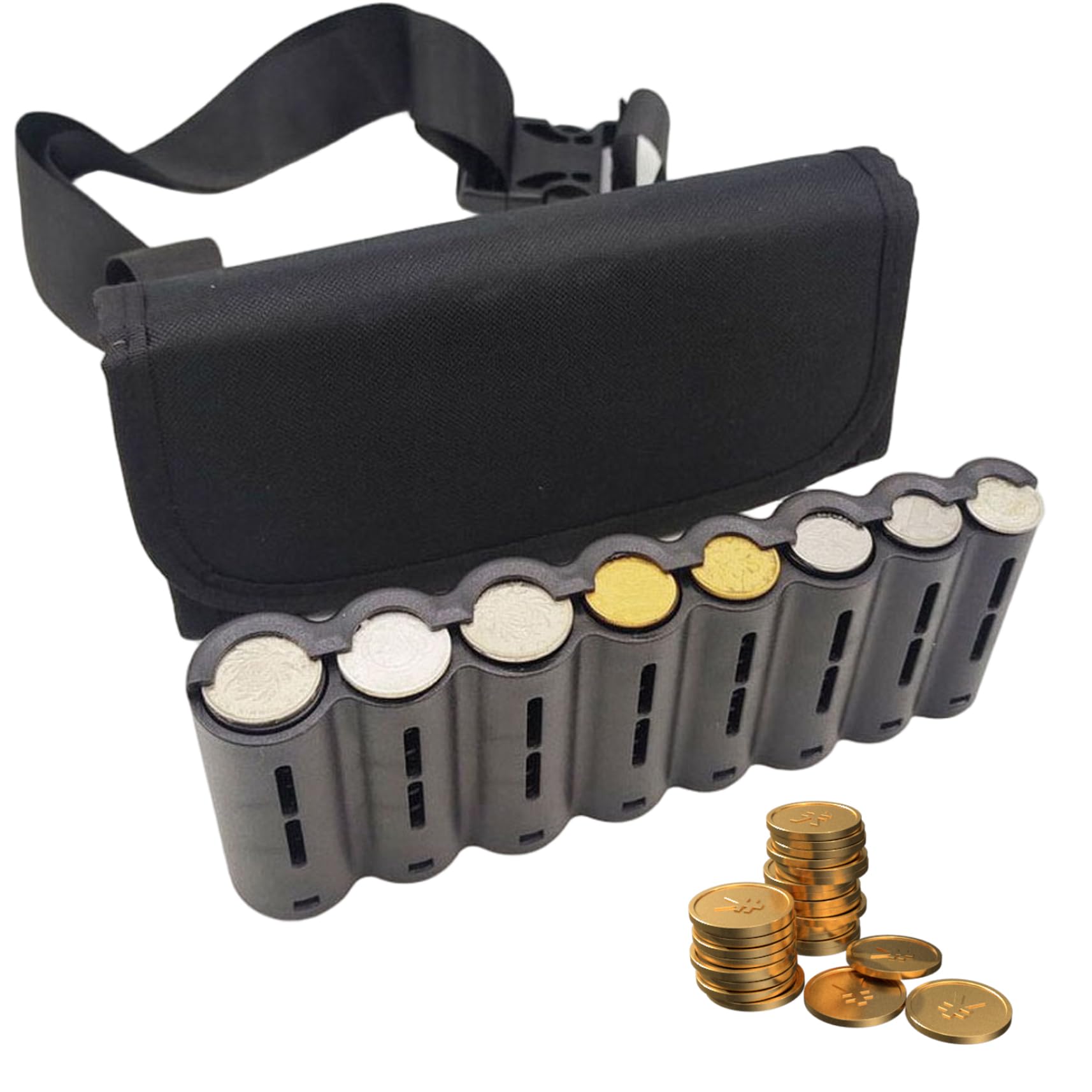 Organiseur de pièces de Monnaie, Sac Banane pour Vendeur Billets et Distributeur pièces Monnaie avec Ceinture réglable pour Serveuse, Serveur, collecteur, Changement Caisse