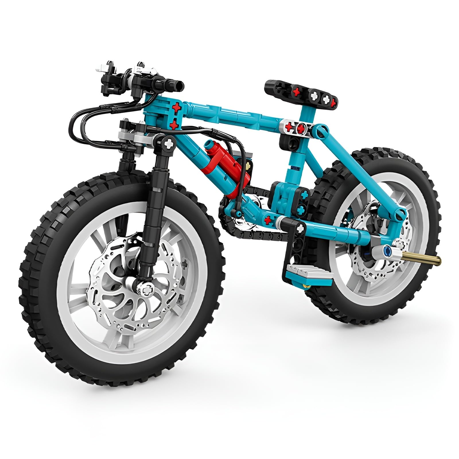 Bicycle Building Blocks Set, 180PCS Mountain Bike Building Bricks Kit, Buildable Bike Display Model, STEM Educational Toy Gift for Adults Kids Aged 6+ (Blue)