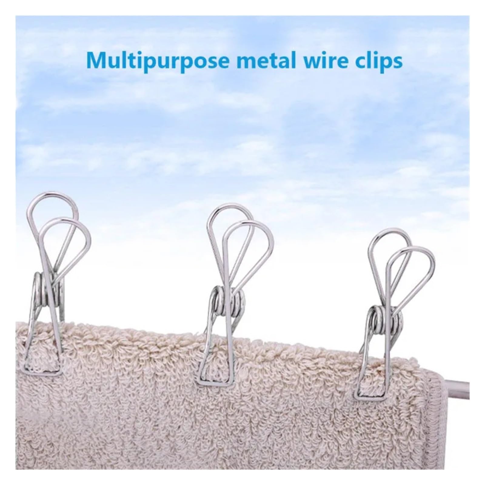 Metall-Wäscheklammern, 120 Stück, Edelstahl-Clips, Wäscheklammern, Haushaltswaschen-Aufhänger, Wäsche, Metall, Aufbewahrungswerkzeug für Wäscheleine, Befestigung, Handtuch, Socken, Unterwäsche