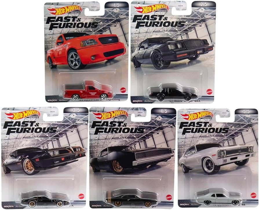 Hot Wheels Premium Fast & Furious 2022 Complete 5‑Pack Bundle