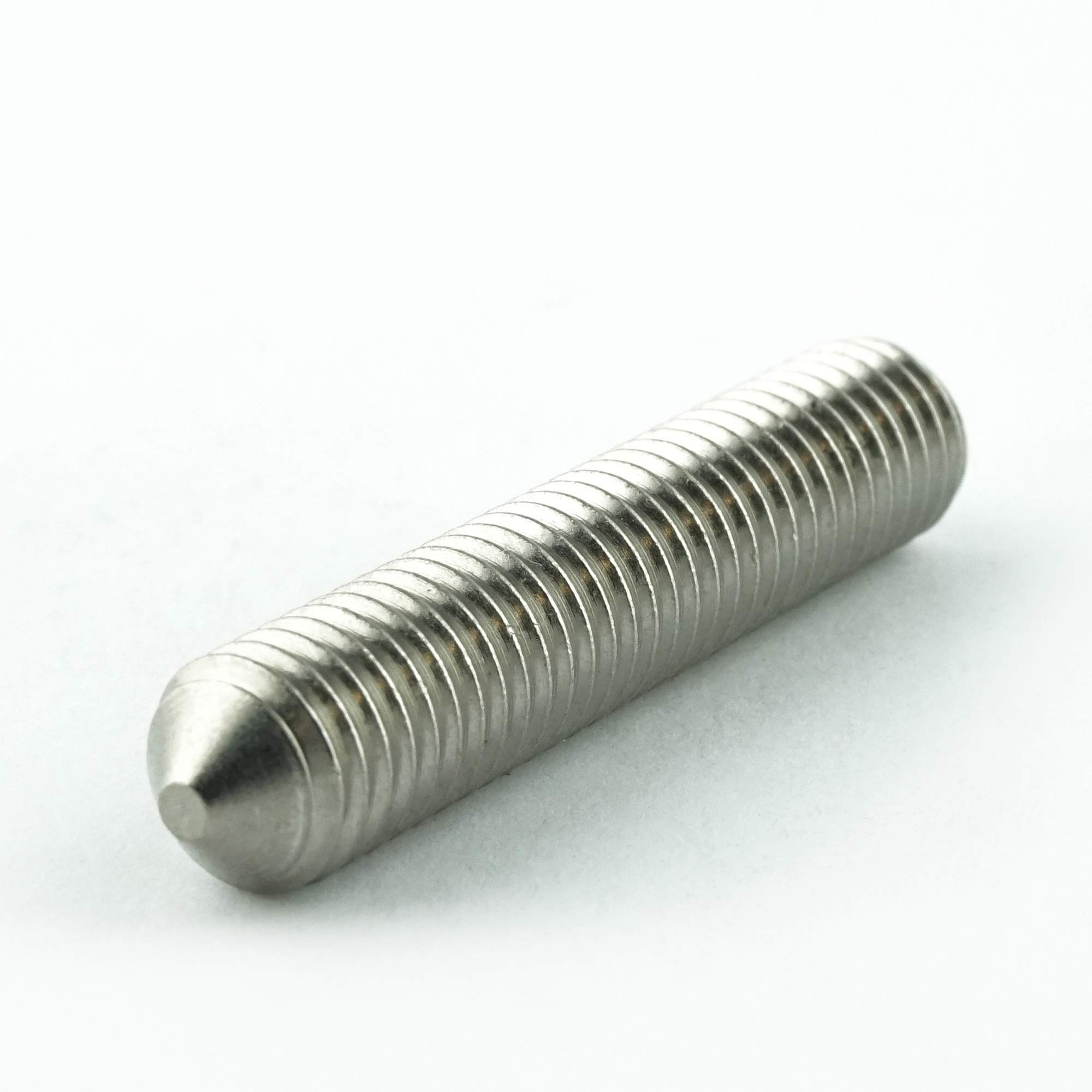 M6 x 12 mm trzpień gwintowany z gniazdem sześciokątnym i końcówką (100 sztuk) - śruby nastawne DIN 914 - ISO 4027 - śruby gwintowane - stal szlachetna A2 V2A - nierdzewna