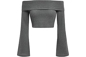 Elena Gilbert's Off-Shoulder Charmer: SweatyRocks Bell Sleeve Crop Top