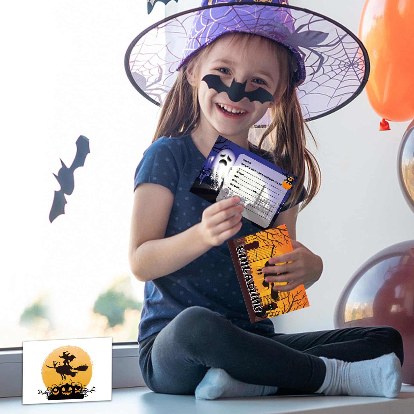 Lot De 12 Cartes D'invitation D'Halloween Pour Une Belle Fête D'Halloween Effrayante - Morsure Au Crépuscule - Invitation Pour Fête Effrayante - Anniversaire D'enfant - Invitations Pour Adultes Et