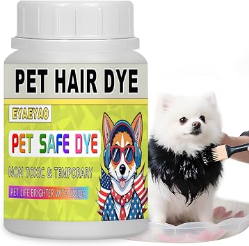 Black Dog Hair Dye, 3.5 Fl Oz Pet Safe Dye for Cat, Pet Grooming, Permanent Pet Hair Dye Stain, Dog Grooming, Pet Dye Bright Color for All Pets Fur Dye Black, 3.5 Fl Oz