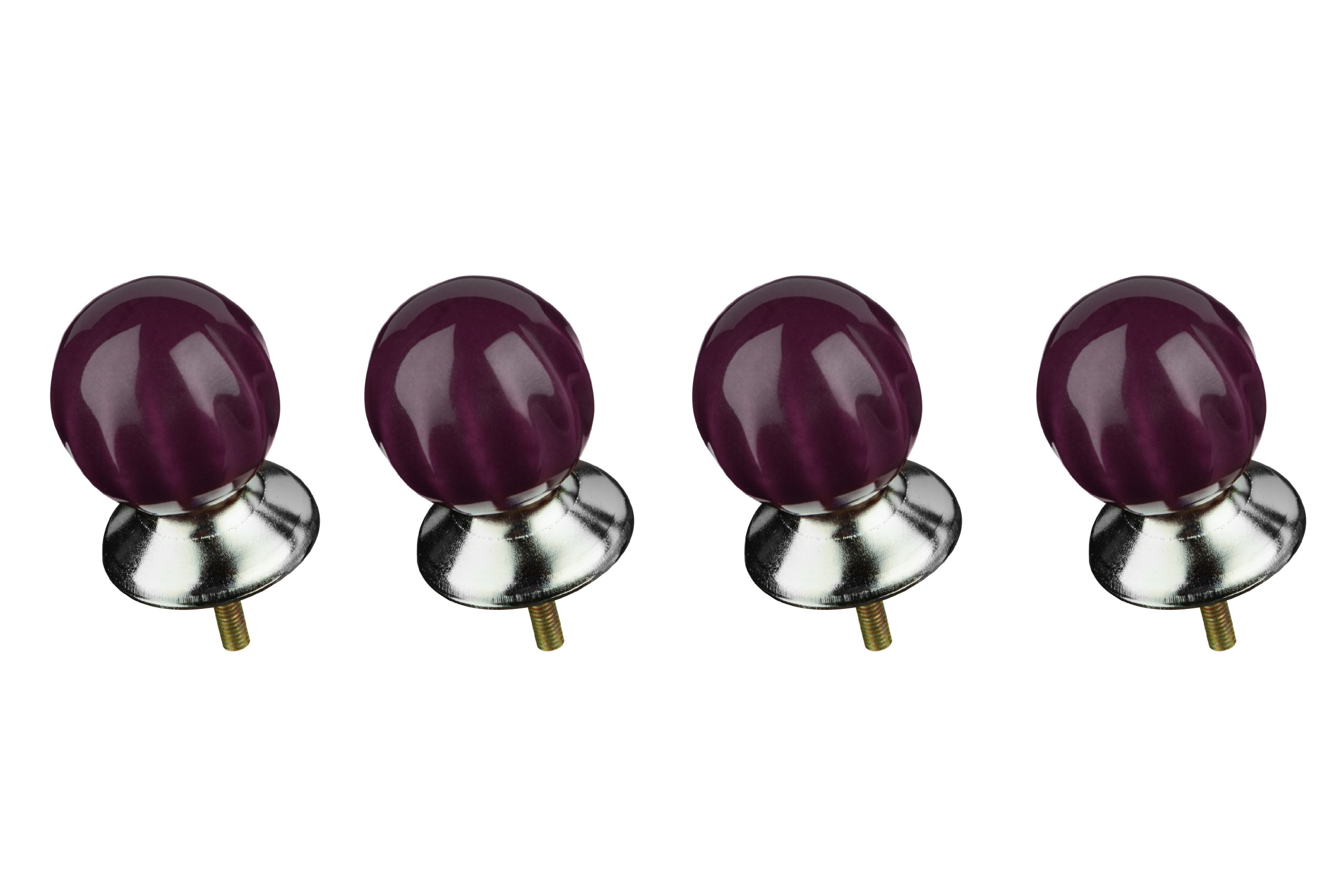 Premier Housewares Retro Style Drawer Knobs - Set Of 4, Purple