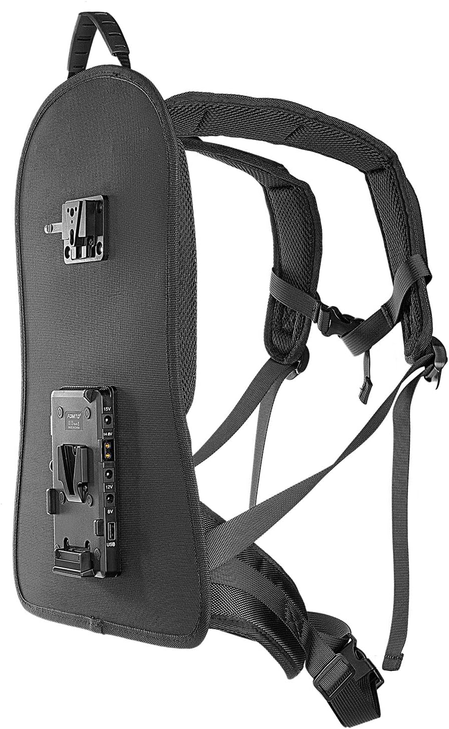 FOMITO BB-01 V-Mount Camera Harness Vest, with Power Distribution Plate, Wireless Video Transmission Mount, USB/DC8V/DC12V/Dtap14.8V/DC15V Output