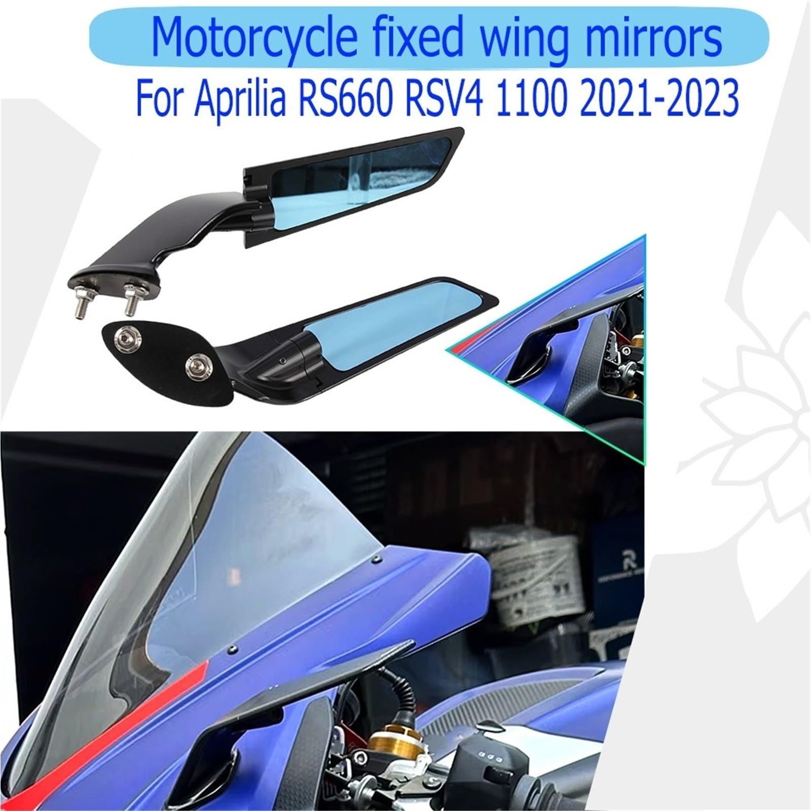 Lusterko boczne Lusterko boczne motocykla Pasuje do Aprilia RS660 RSV4 1100 2021-2023 Stałe lusterko wsteczne Lusterko wsteczne motocyklowe CNC