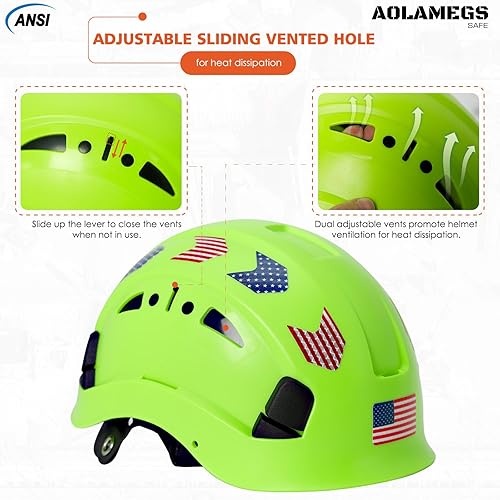 Miniatura 3 de Aolamegs Safe Casco duro de construcción con forro de espuma EPS  ANSI Z89.1 Casco duro ventilado construcción aprobado por OSHA, EN 12492 casco