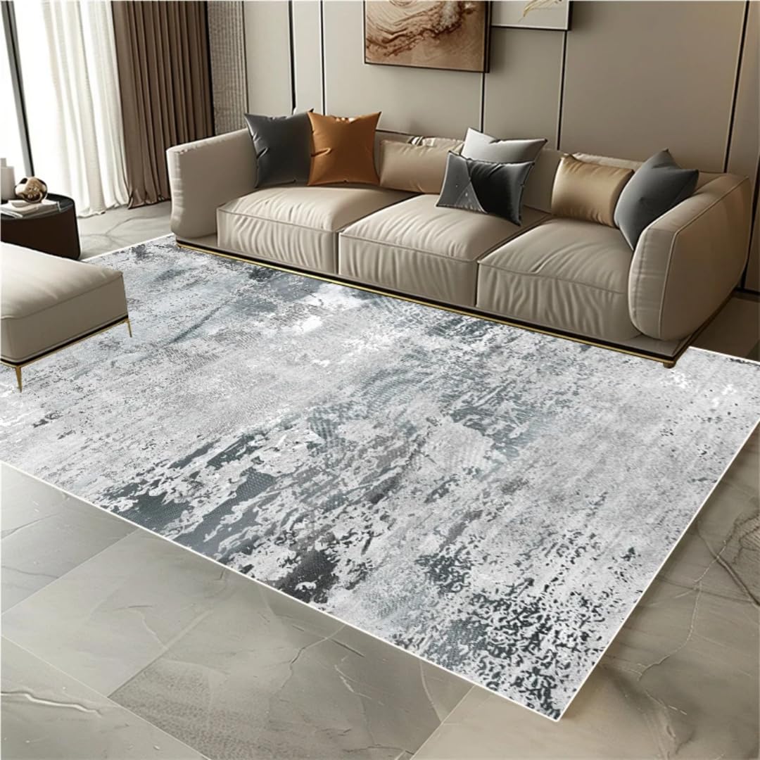 Tapis abstrait flanelle douce crée un coin cocooning pour grand salon