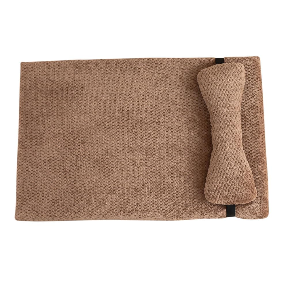 Orthopedic Dog Bed for Small Dogs Senior Pets Plush Washable Mat with Removable Cover Pillow Support Non-Slip Pet