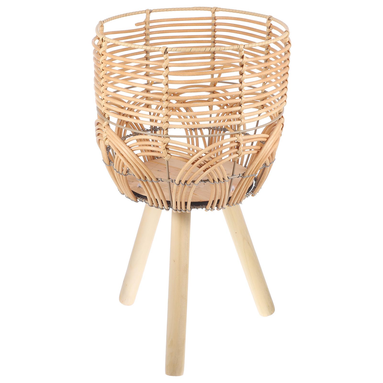 Support tressé en bambou pour salon et terrasse style rustique