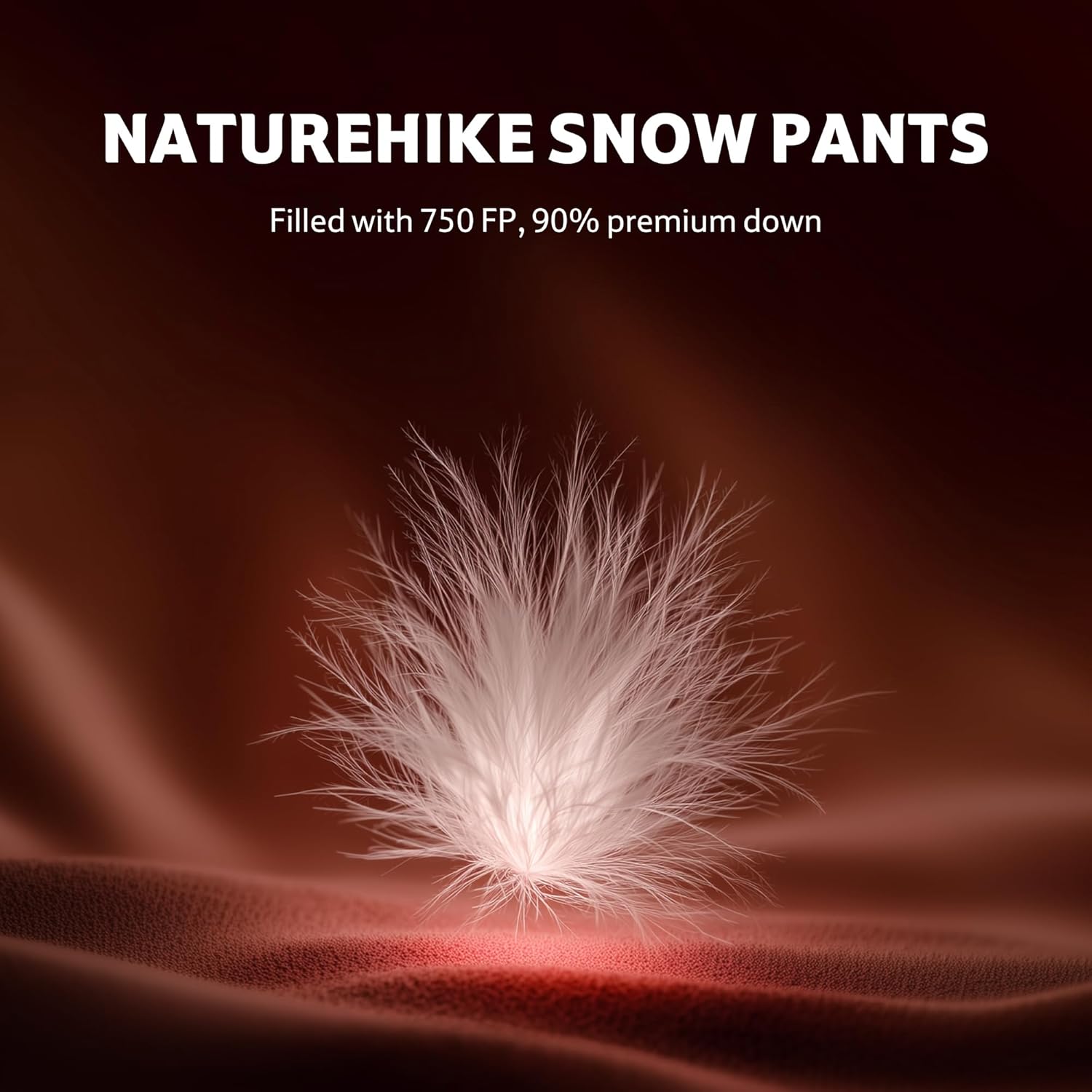 Naturehike Ultralight Down Pants, Men's Women's Winter Snow Pants, Windproof Outdoor Ski Pants for Camping Hiking