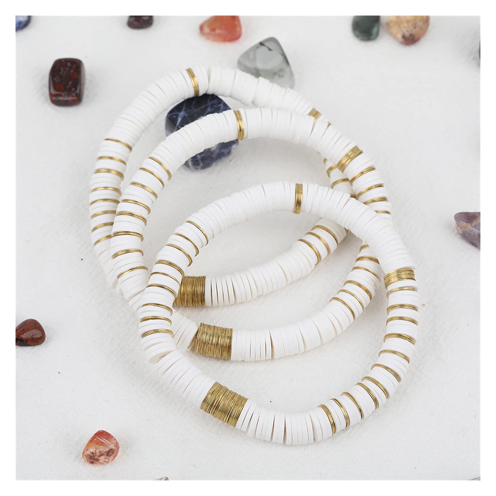 armbänder für Damen, 8 mm blätter, elastisches Schnur-Armband, Boho-perlen, freundschaftsarmband