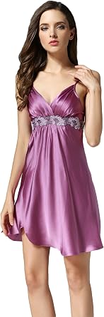 CLC Womens Mulberry Silk Nightdress Nightgown Spaghetti Strap Pajamas