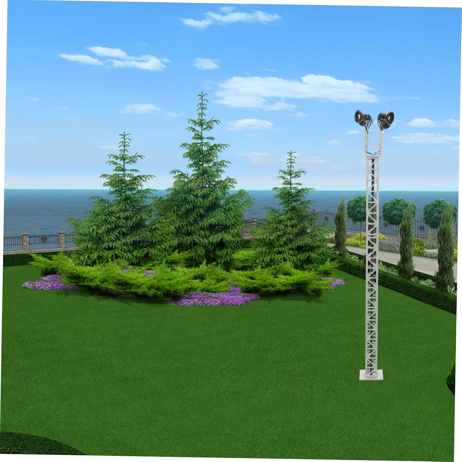 TEHAUX 2pcs Miniature Train Light Model for Sand Table Layout Decorative Signal Lamp Vividly Designed Scale Prop for Model Railroad and Mini House Decor