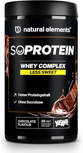 natural elements Whey Protein Pulver Schoko 1kg, 23g Protein pro Portion
