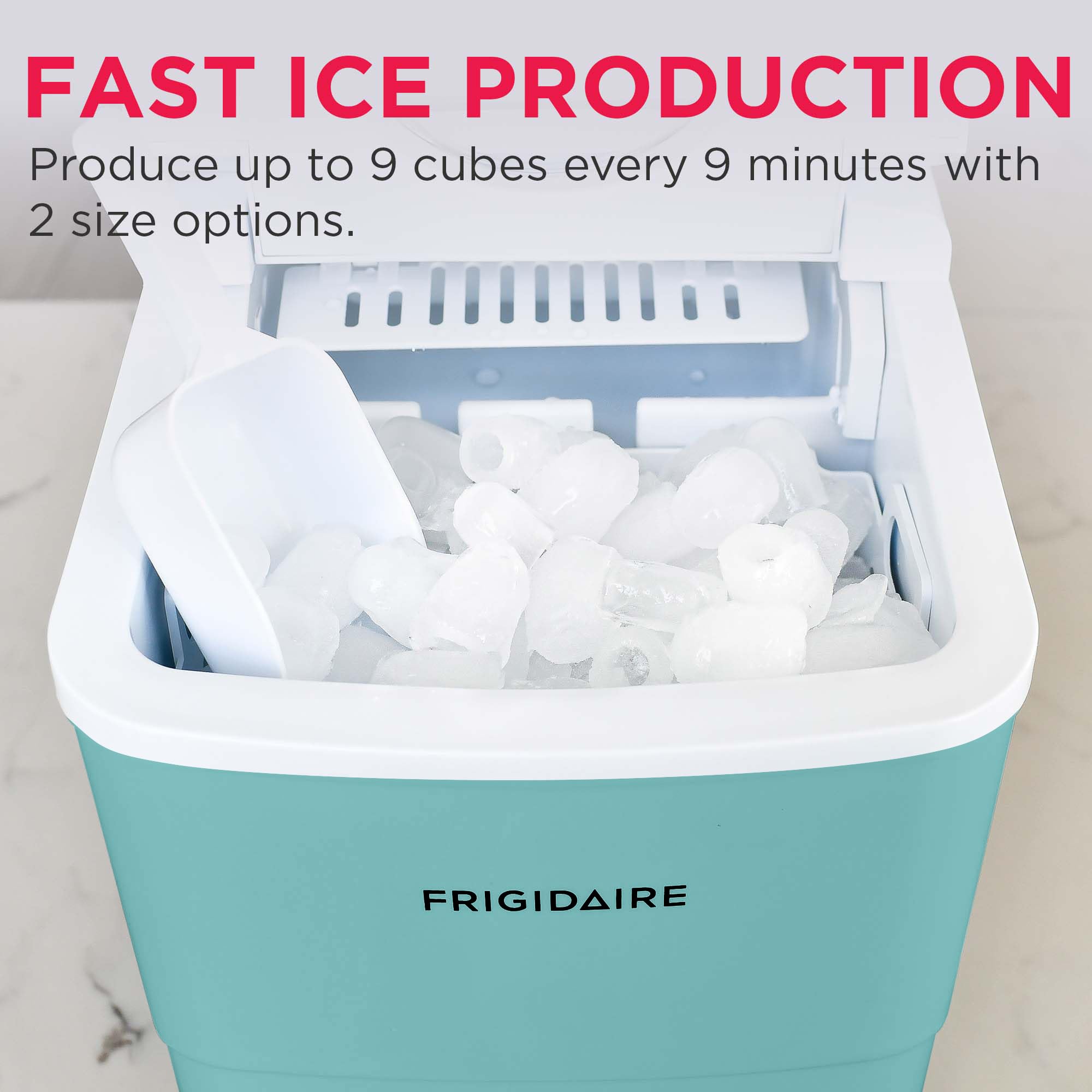 Frigidaire Efic108-Blue Compact Ice Maker, Counter-Top Portable, 26 Lb Per Day, Blue on Fridge.com - View 4