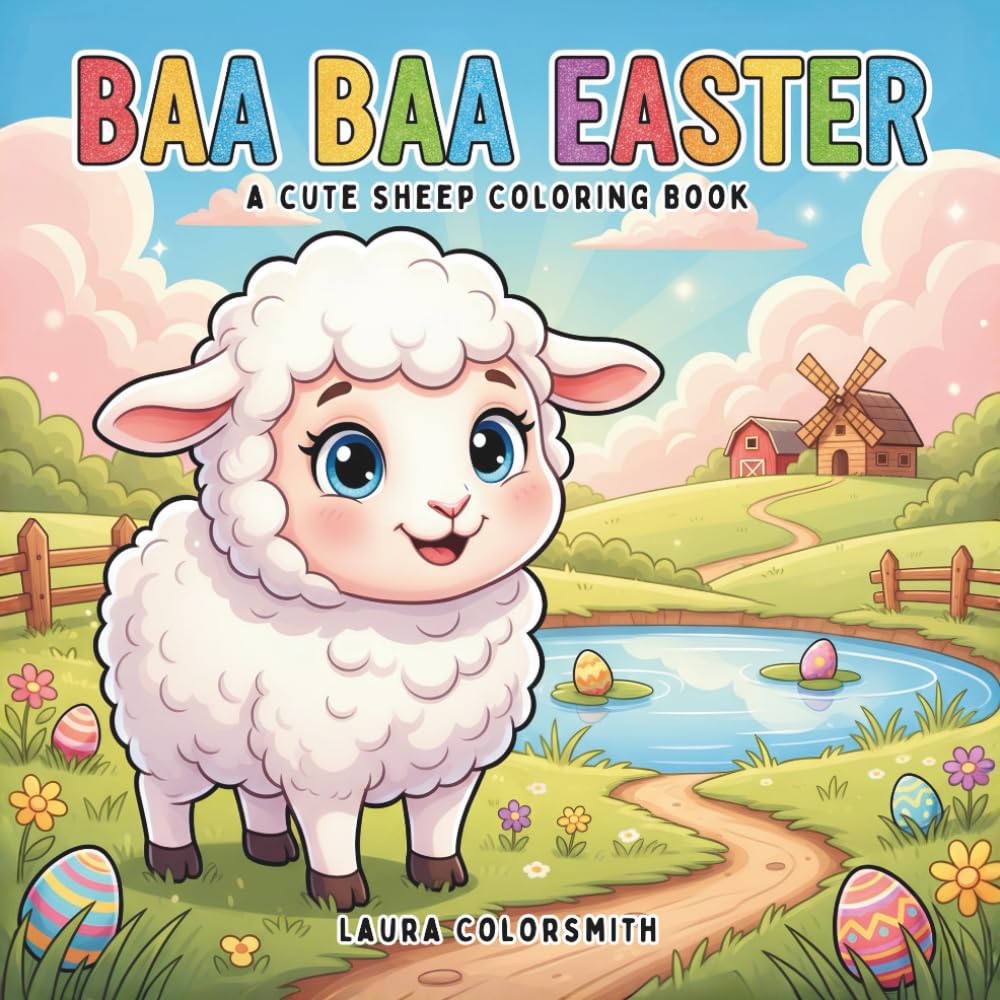 Baa Baa Easter - A Cute Sheep Coloring Book: Adorable Easter Sheep, Lambs, Chicks, and Bunnies with Bold and Easy Coloring Pages for Kids, Teens, and Adults (Coloring Book for Easter)