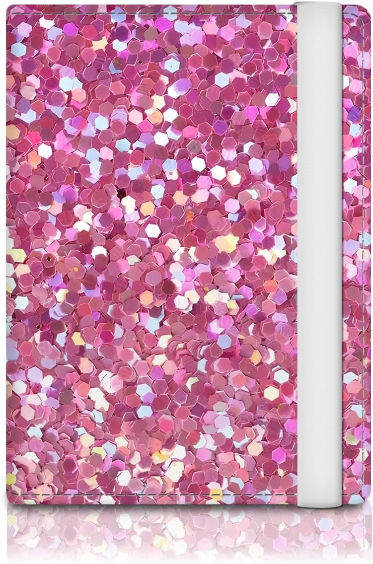 Passport Holder for Travel Essentials, RFID Premium Leather Passport Wallet Cover Case for Travel Must Haves Accessories, Passport Book Holders for Women Men Glitter Pink Pattern Passport Holder for Travel Essentials, RFID Premium Leather Passport Wallet Cover Case for Travel Must Haves Accessories, Passport Book Holders for Women Men Glitter Pink Pattern