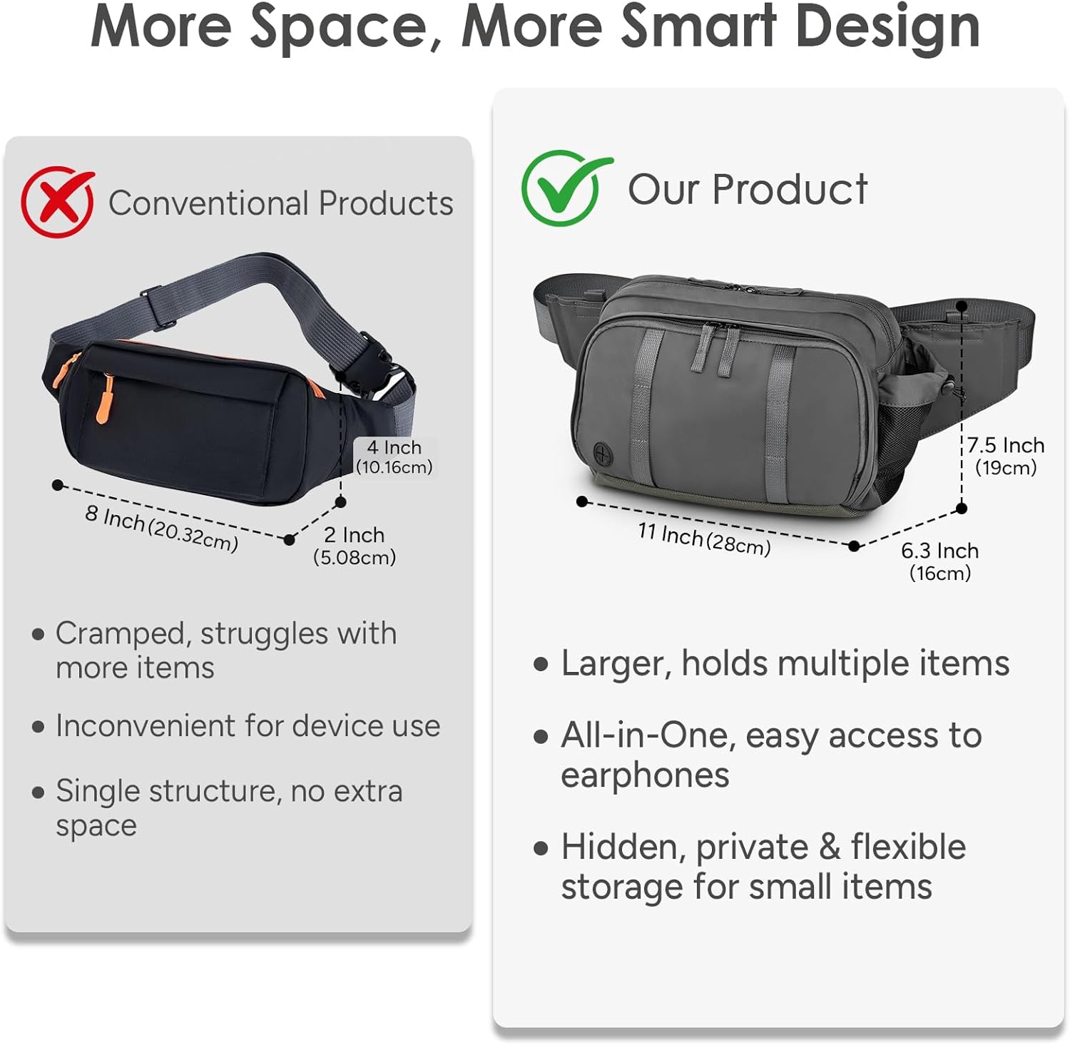 Large Crossbody Waist Bag Tactical Fanny Pack for Men Hip Bum Bag with Water Bottle Holder Adjustable Belt, Workout Traveling Casual Running Hiking Cycling - Image 8