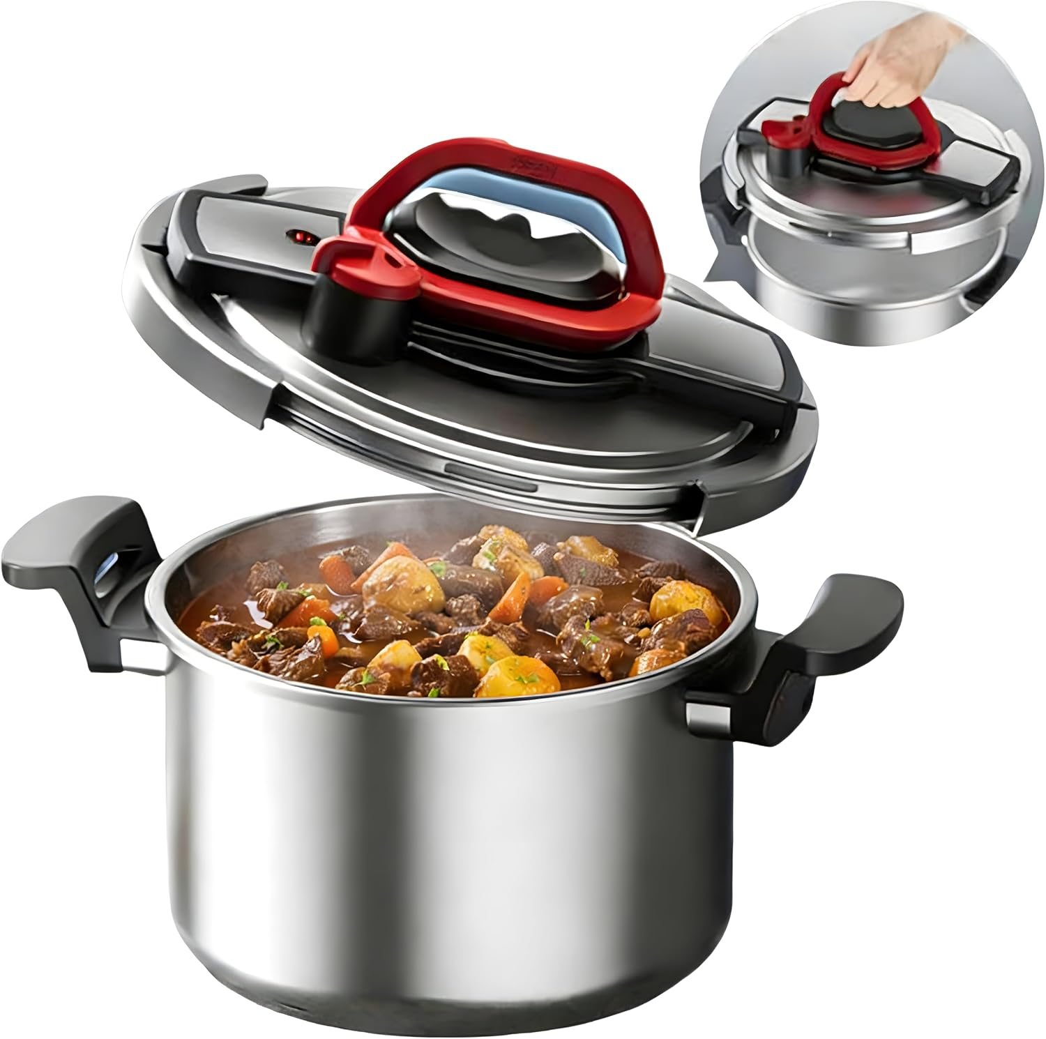 Olla a Presión Acero Inoxidable 6.5L Generic