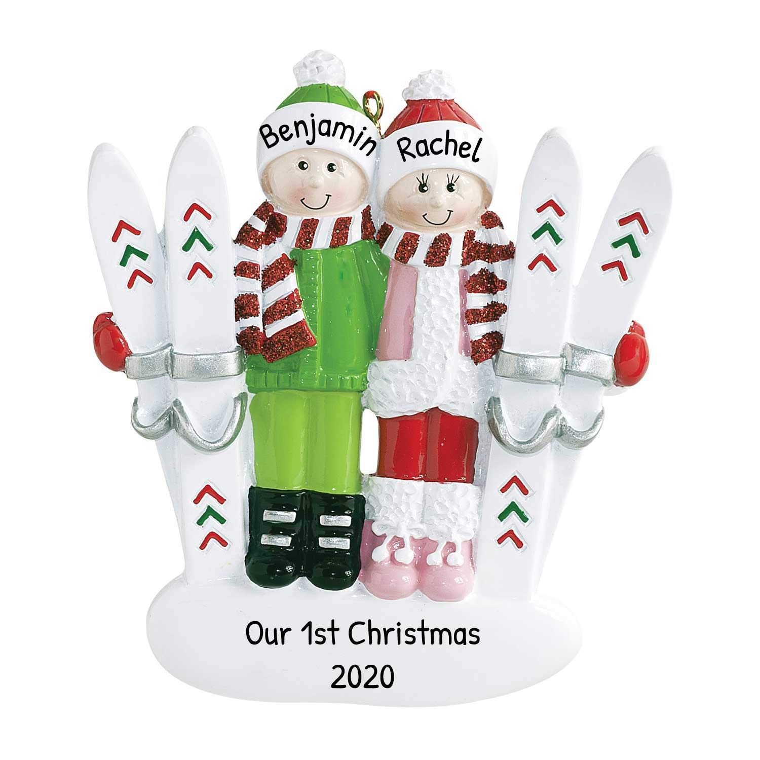 Personalized Christmas Ornaments for Couples - Custom Ornament 2024 - Ski Couple Ornament for Christmas Tree Home Decor Xmas Ornaments for Lovers - Free Customization
