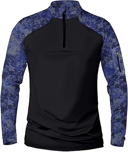 Miniatura 2 de Suéter de golf con cremallera de un cuarto para hombre, ajuste delgado, manga larga, con cremallera de 14, sudadera de rendimiento para hombre