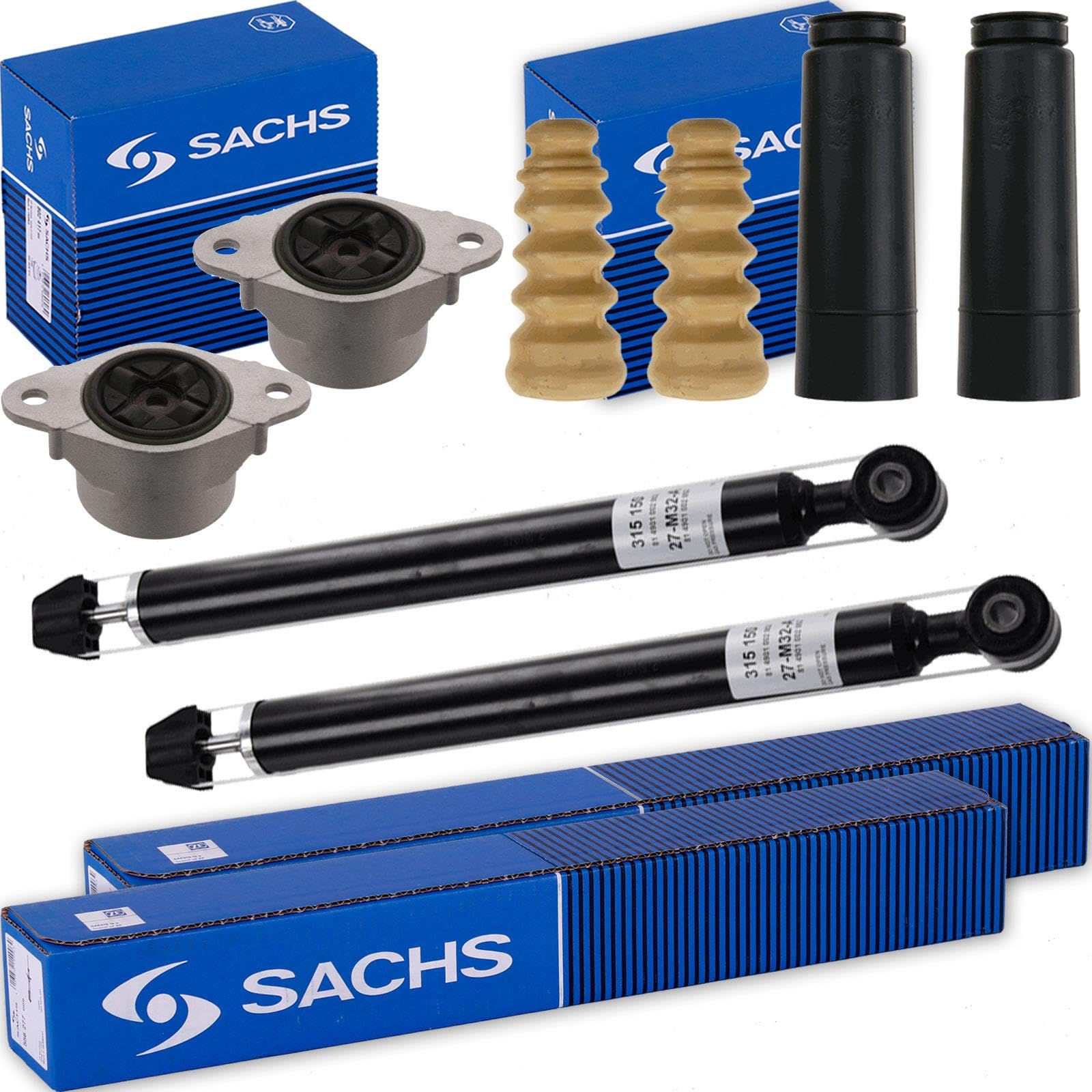 2x Sachs Stoßdämpfer+Domlager+Protection Kit hinten | 316 896 + 802 556 + 900 064 Kompatibel mit 2 (de_, Dh_),fiesta VI (CB1, Ccn),fiesta VI Van
