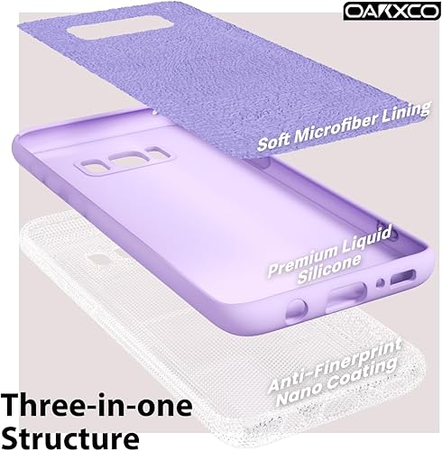 Miniatura 5 de oakxco Funda para teléfono Samsung Galaxy S8 con agarre de silicona líquida, bonita funda delgada y delgada de goma suave TPU lisa de gel para