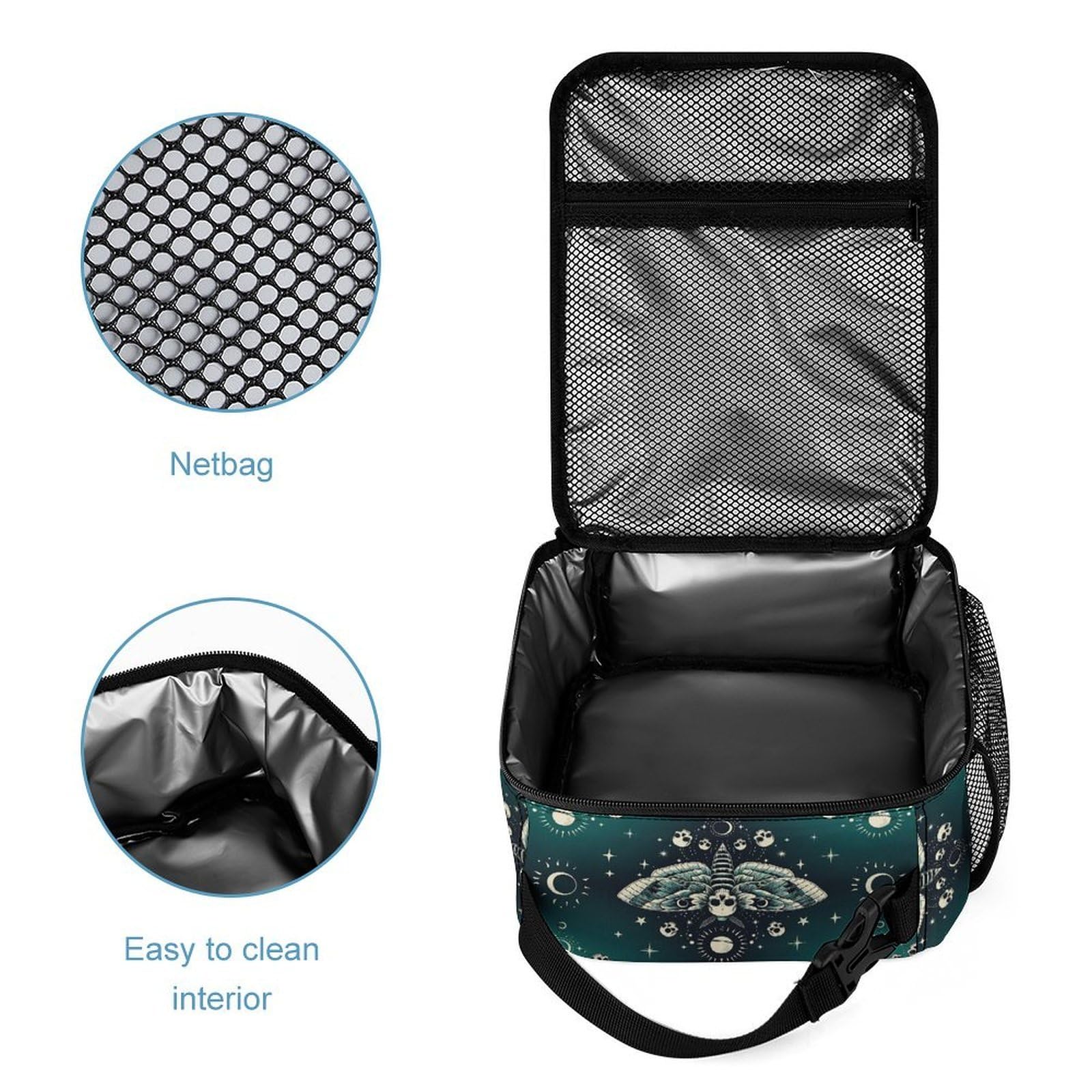 Sac à dos léger papillon (92) avec boîte à lunch, sacs de rangement, sac de jour et accessoires cosmétiques