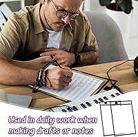 Vista 4 de 150 bolsillos de borrado en seco, fundas de bolsillo transparentes de 10 x 13 pulgadas con 18 anillos reutilizables de gran tamaño para boletos