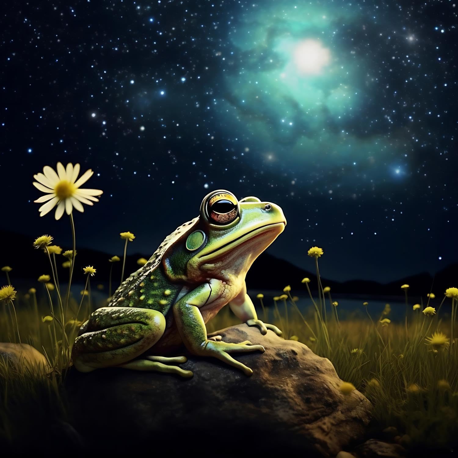 Frog Diamond Painting Kits for Adults&Kids Moon and Frog DIY 5D Diamond Paintings by Number Kits Round Full Drill Diamond Art Paintings for Home Wall Decoration Gift 20x24 inch