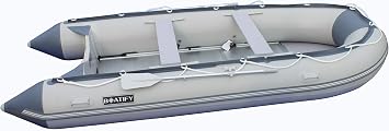 12.5 ft Inflatable Boat Raft Fishing Dinghy Pontoon Boat with Aluminum Floor