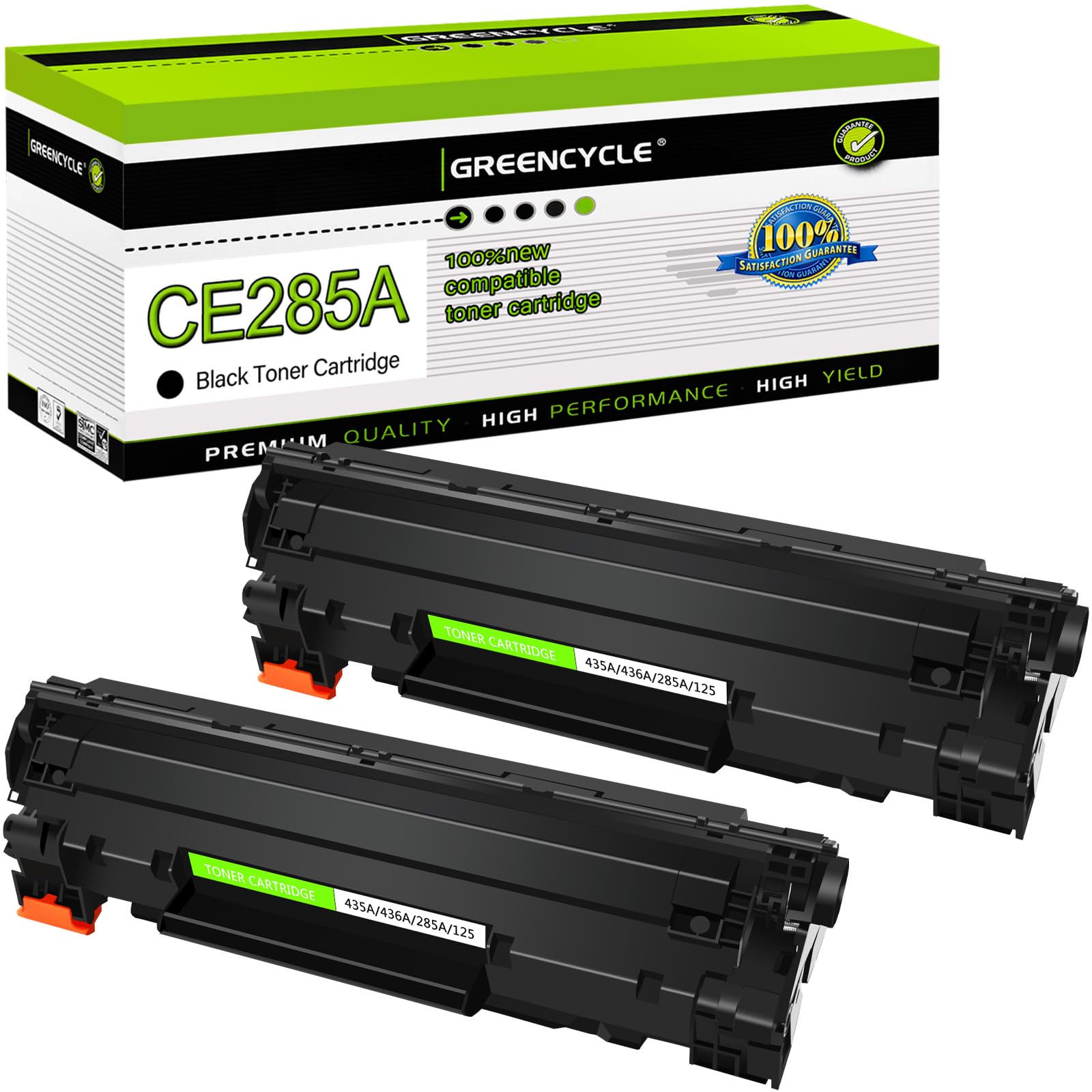 GREENCYCLE 2 PK Replacement CE285A 85A Toner Cartridge Compatible for HP Laserjet P1002 1003 1004 1005 1006 1009 P1102 P1102w