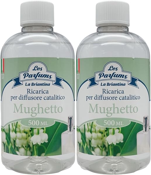 2x Ricarica Per Diffusore Catalitico, Profumazioni Di Qualità Adatte a Qualunque Lampada Catalitica 500ml (MUGHETTO) - 1