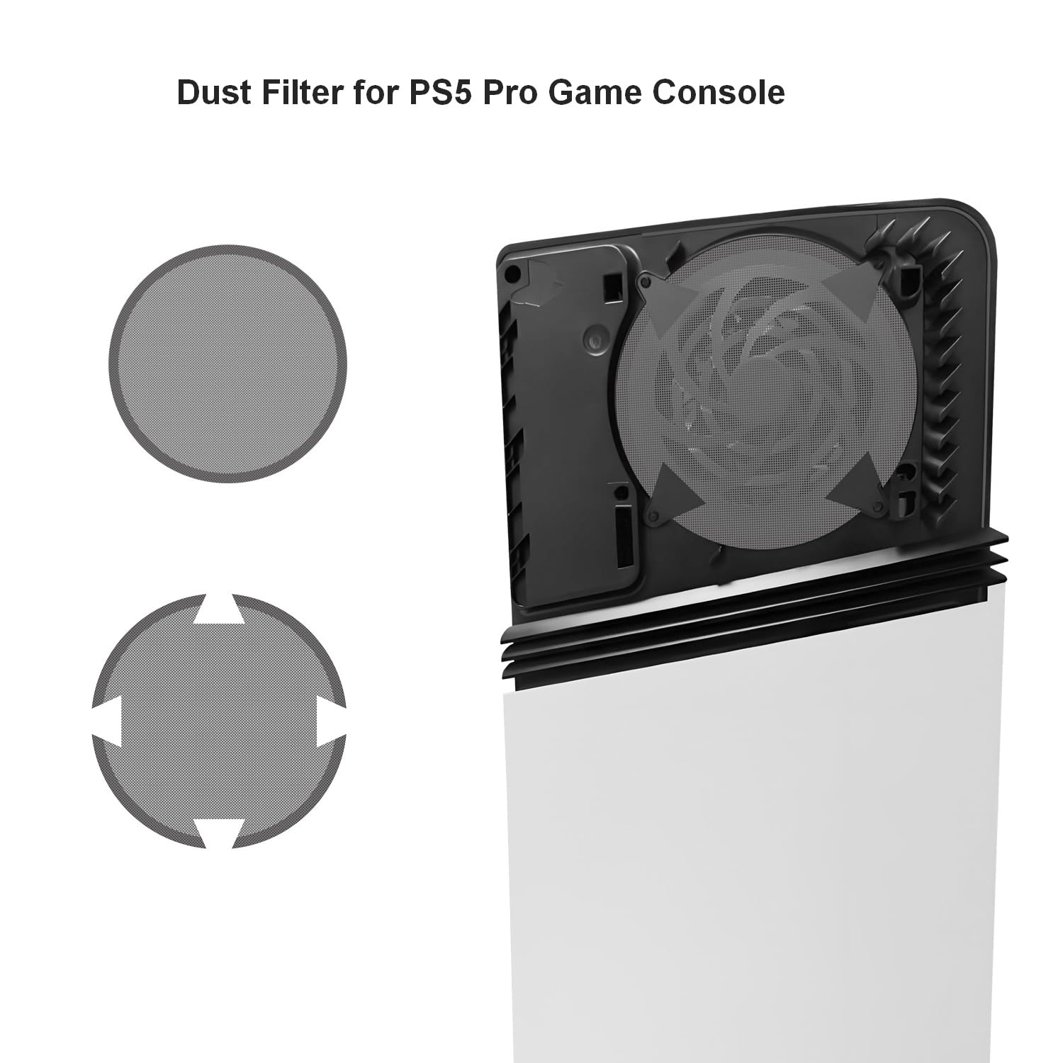 Filtro de Polvo Universal para PS5 Pro consola de juegos, Ventilador de Refrigeración Interna Cubierta de Malla para Evitar la Entrada de Polvo y Pelo (4*Círculo)