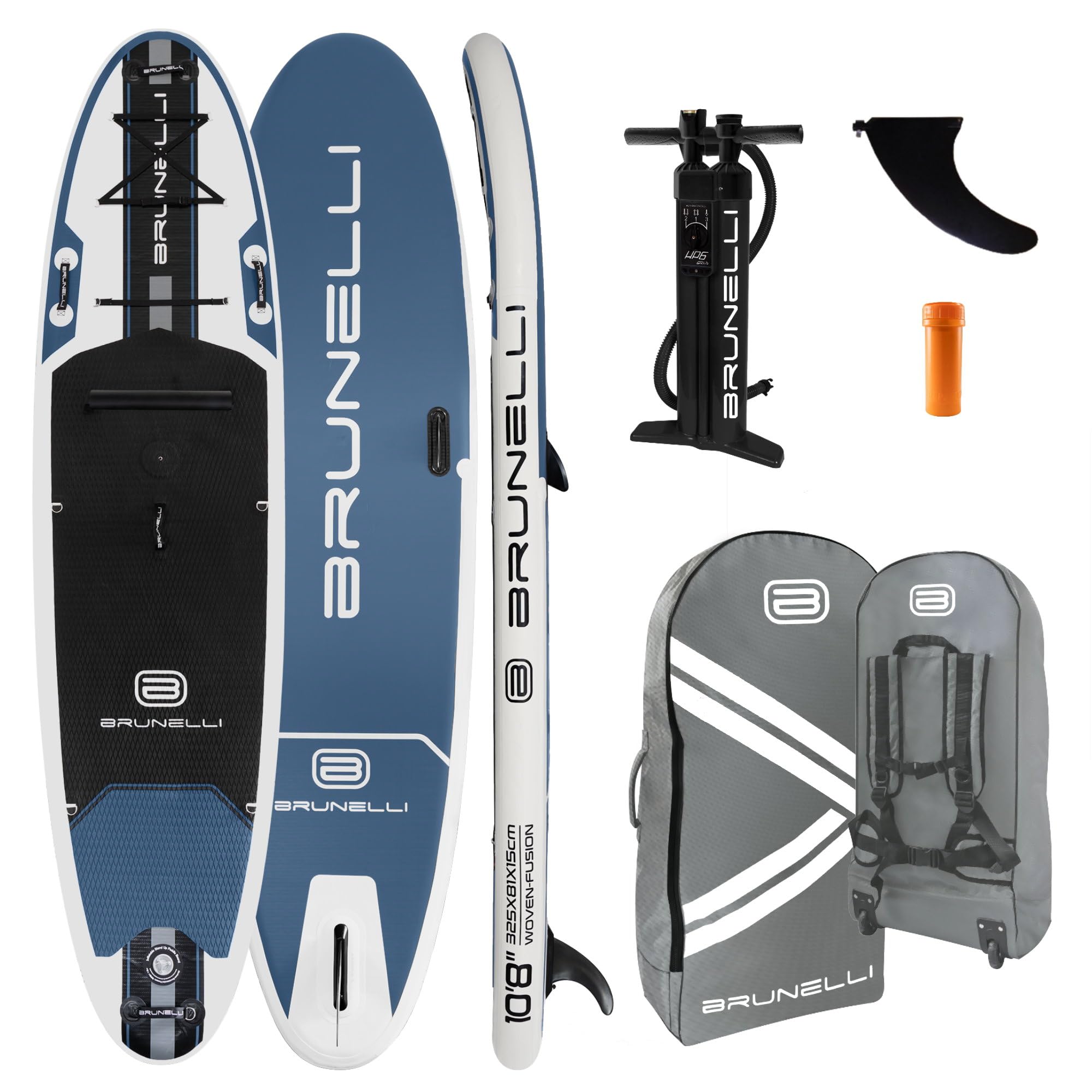 BRUNELLI 10.8 Windsurf Woven X Fusion Double Layer iSUP Board hinchable Stand Up Paddle 325 cm azul