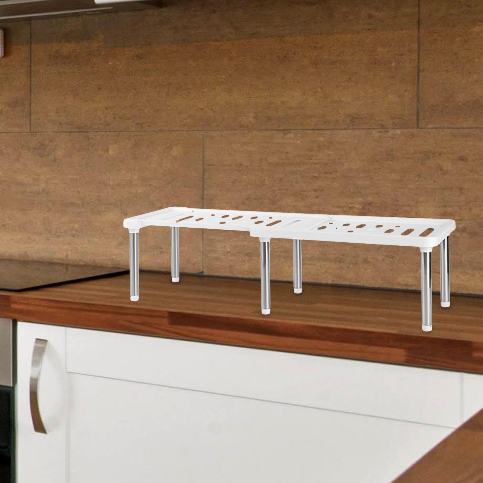 Fashion My Day Expandable Cabinet Organizer Shelf Home Organization for Pantry Home Cabinet White-image-29