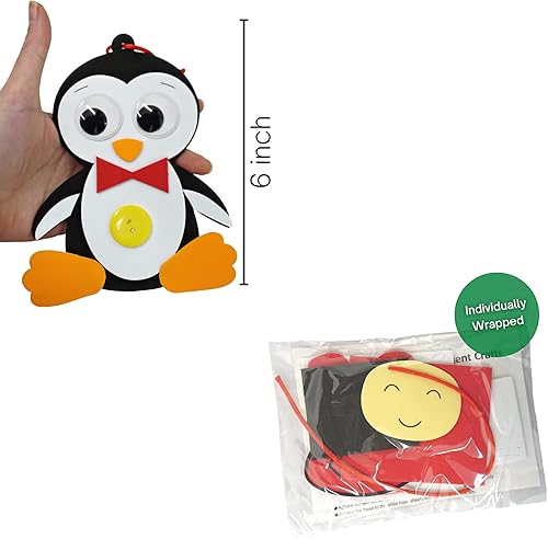 Miniatura 5 de 4E's Novelty Adorno navideño de espuma para niños (paquete de 12) Papá Noel, hombre de jengibre, muñeco de nieve y pingüino, manualidades de Navidad