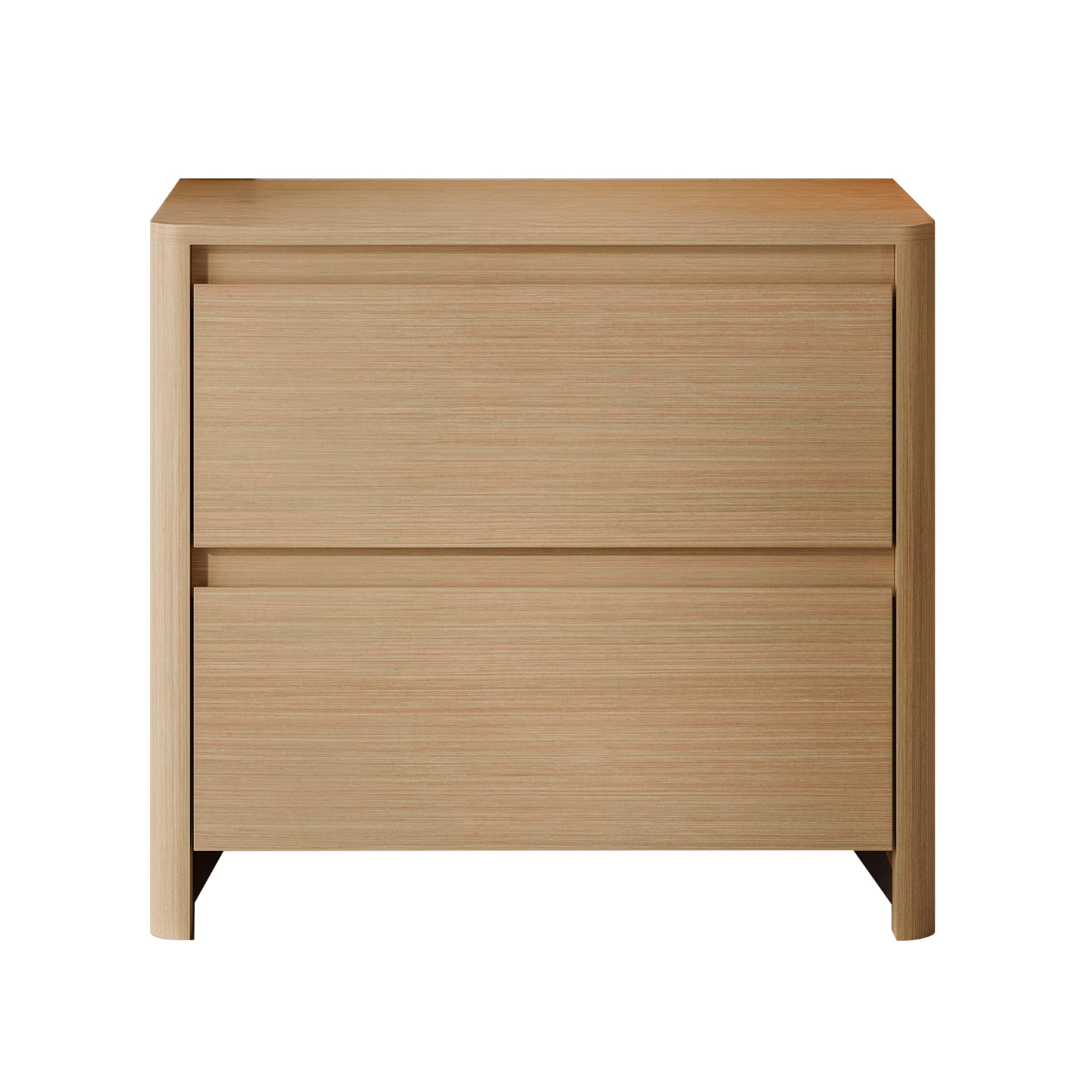 [en.casa] Comodino Moderno con 2 Cassetti 54x60x40 cm Effetto Rovere